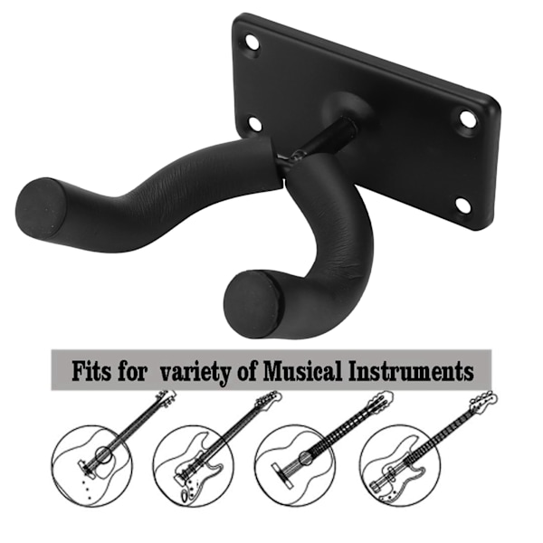 Gitarr Väggfäste Hållare Hängare Stativ Set Kit med 5 Plektrum för Banjo Ukulele Bas