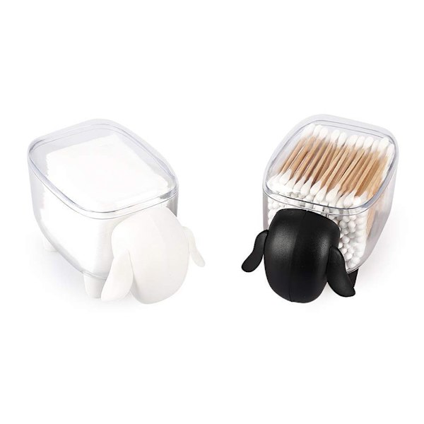 Mini Plast Bomuldsvat Pinde Opbevaringsboks Sød Får Støv Tæt Kosmetisk Bomuld Opbevaringsboks Husholdning Desktop Organizer