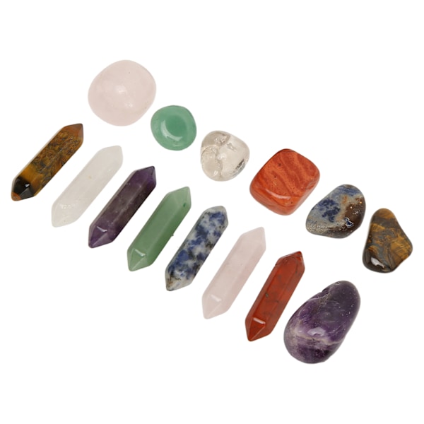 Reiki Ädelsten Healing Kristaller Stenar Set, Hexagonal Kulformad Natursten För Energibalansering, Kristall Chakra Sten Set Idealisk För