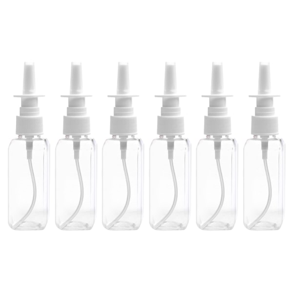 6 st 50 ml färgad plastsprayflaska, kosmetisk plast liten