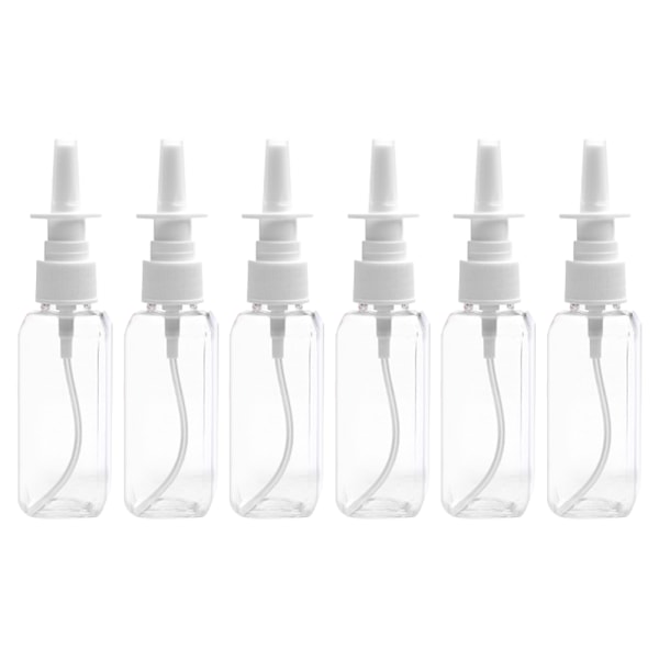6 stk. 50 ml Farvet Plastik Sprayflaske, Kosmetisk Plastik Lille transparent