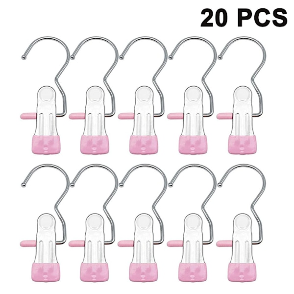 20 st Boot Hanger Clips, Tvättkrok Hängande klädnålar Rostfritt stål Galge Håll Clips för strumpor, handdukar, underkläder, hattar, halsdukar, handdukar, byxor