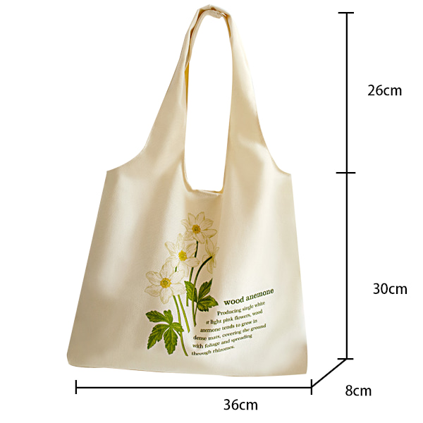 Lærred Tote Bag Hvid Æstetisk Personlig Tilpasset Genanvendelig Indkøbsposer Blomsterstreg Kunst Shopping Skuldertaske