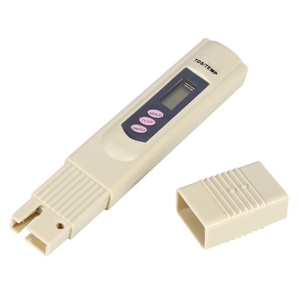 Digital LCD-vattenkvalitetstestpenna Renhetsfilter TDS-mätare Testare 0-9999 PPM Temp Grå