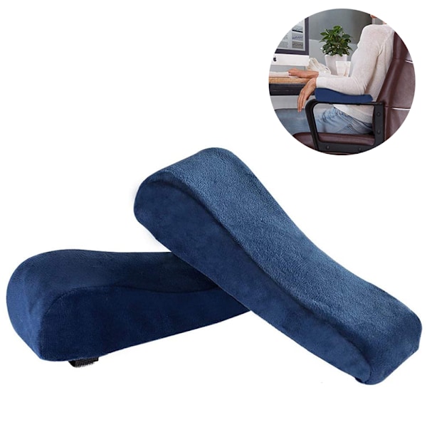1 par Memory Foam Arm Rest Kontorstol Armlæns Puder og Forhøjet Skrå Armlæn - Universal Pudebetræk til Armlæn og Albuelindring