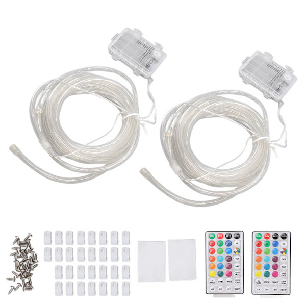 2 stk Trampoline Kant LED Lys 16 Farger Vanntett Fjernkontroll Trampoline Lys for Natt