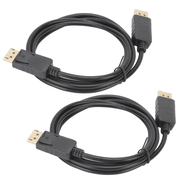 2 stk DisplayPort-tilkoblingskabel DP til DP-kabel 1,8 m DP hann til hann adapterkabel