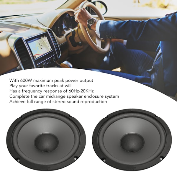2 st koaxiala billjudhögtalare 600W Full Range Bass 6,5 tum billjudhögtalare för bilfordon