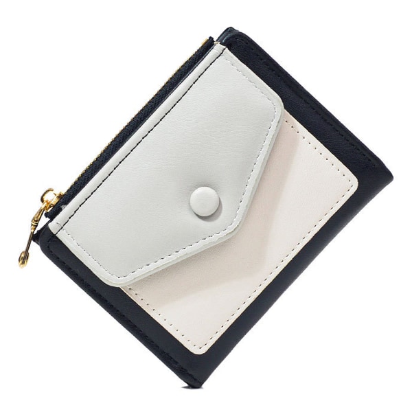 Liten plånbok för kvinnor Äkta hållare Organizer Fickkompakt Bifold Dam Mini Handväska, 11,5 cm * 9 cm * 2 cm
