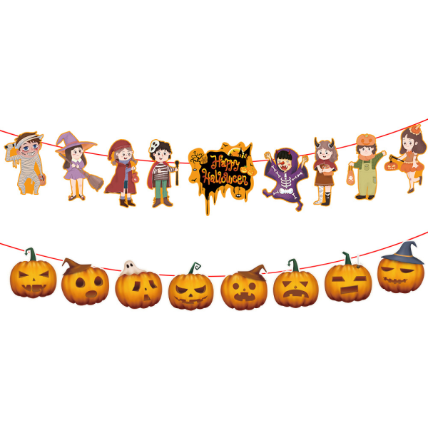 Happy Halloween Banner Halloween Party Decorations Hanging Pul