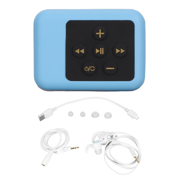 Vanntett MP3-spiller Multifunksjonell HiFi Stereo Støyreduksjon Ryggklips MP3 Musikkspiller for Svømming Dykking Sport