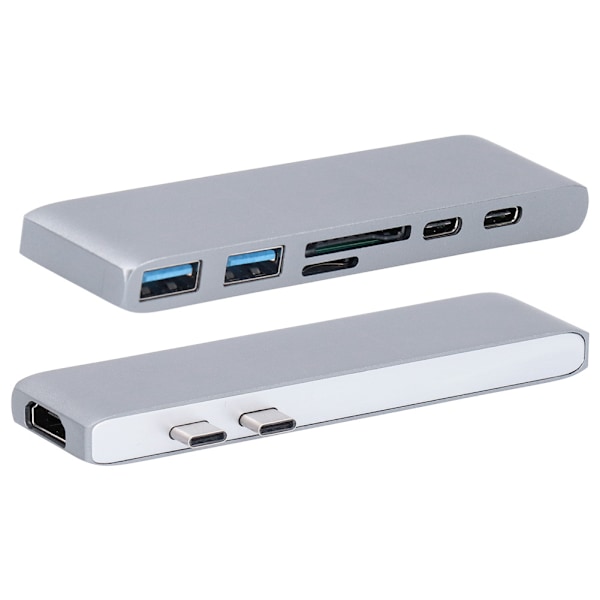 7-i-1 Typ-C Högupplöst 4K Kortläsare Hubb Adapter USB3.1 Dockningsstation