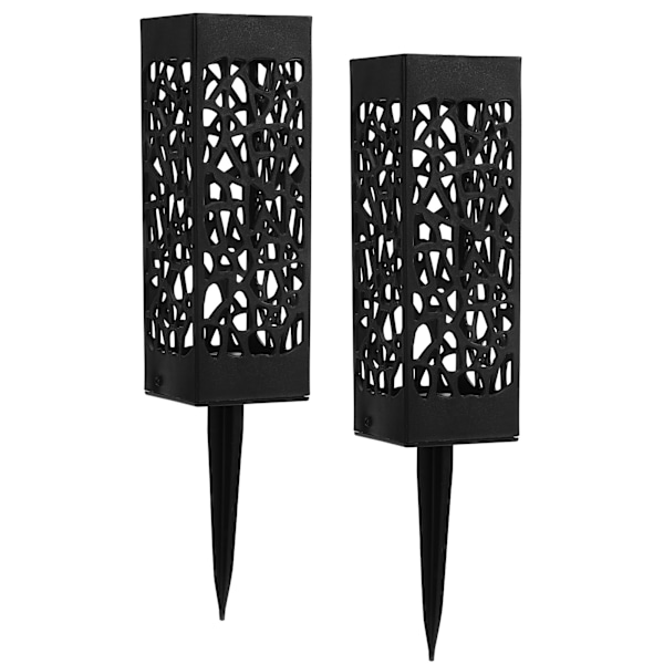 2 stk. Kirkegård Grav Vase Sort Søjle Unik Hul Design Nem Installation Jord Indsæt Grav Blomsterholdere