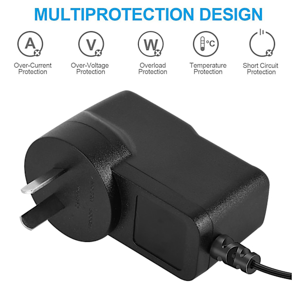 Strömadapter 9V Plast Gitarr Multi Effekt 1 till 5 C2T Linje Industriella Verktyg 850mA AC100‑240VAU Kontakt