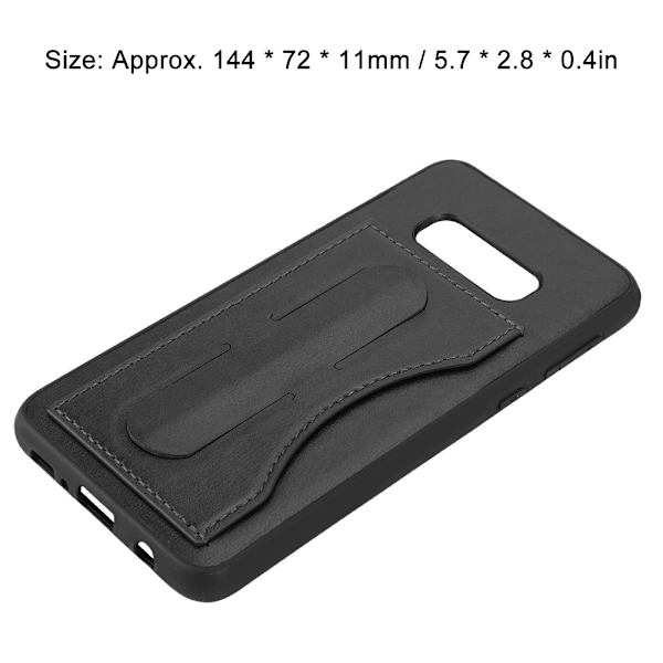 Enkel stil PU læder kortholder telefon etui til Samsung S10 Lite bagside telefoncover (sort)