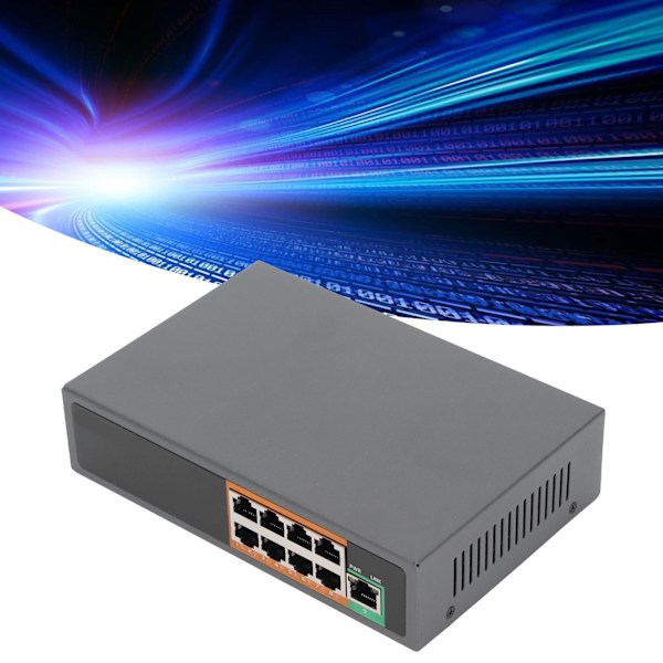POE Switch 9 Portar 100V till 240V Gigabit Ethernet Adapter för IP-kameror CCTV Säkerhetssystem Trådlösa APUS Plug