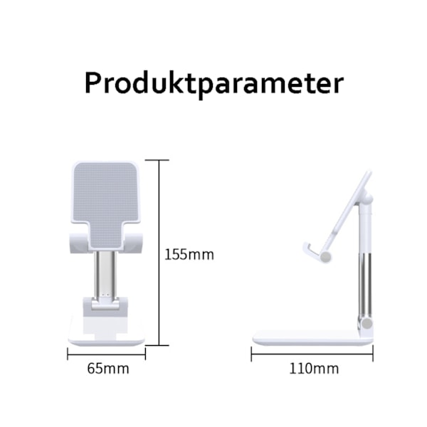 Mångsidigt Mobiltelefonställ, Ergonomisk Design med Justerbar Vinkel och Vikbar Design, Universell Kompatibilitet för Enheter 4,7 till 7,9 Tum