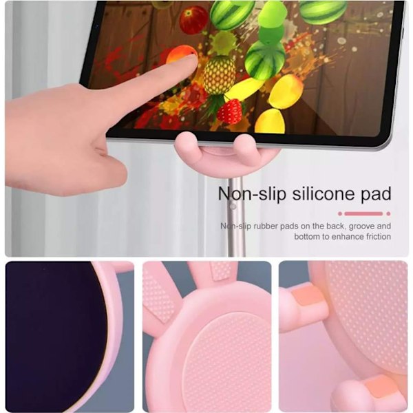 Skrivbordsställ för Telefon, Ergonomisk Design Höjdjusterbar Från 17,8 Till 26,2 cm Vinkeljusterbar Mellan 0-60°, Universell Kompatibilitet Med Enheter