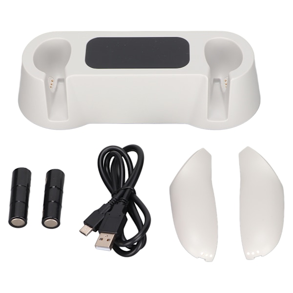 Dobbel Ladestasjon Rask Lading Berøringskontroll Ladestasjon med 2 Oppladbare Batterier for Oculus Quest 2