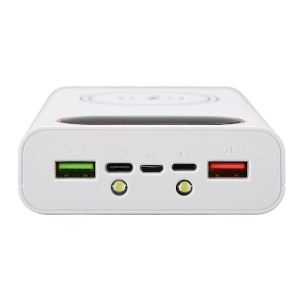4x21700 Batteri Powerbank Etui Hurtig Opladning 22.5W DIY Powerbank Boks 15W Trådløs Opladning 21700 Batteri Boks til Telefon Hvid
