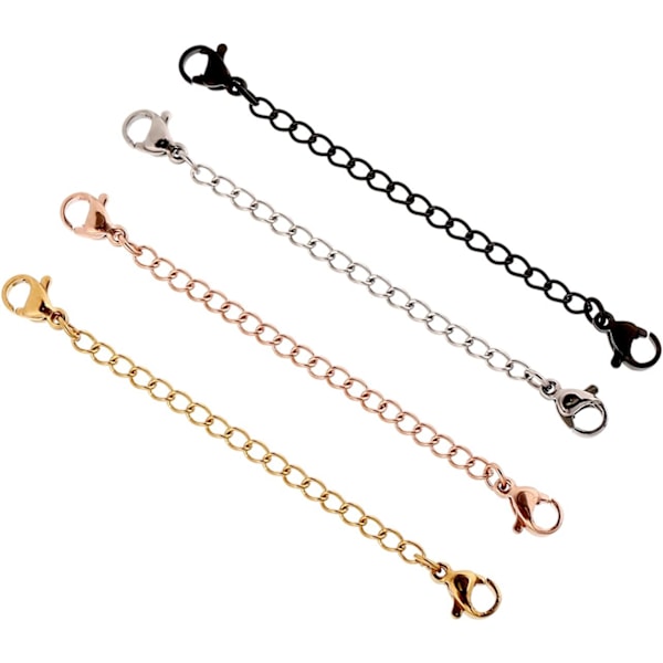 Smyckesförlängare, Halsbandsförlängare Rostfritt Stål För Utökning av Armbands- och Fotledsstorlek, Karbinhakar För Enkel Användning, Bred Användning, 16