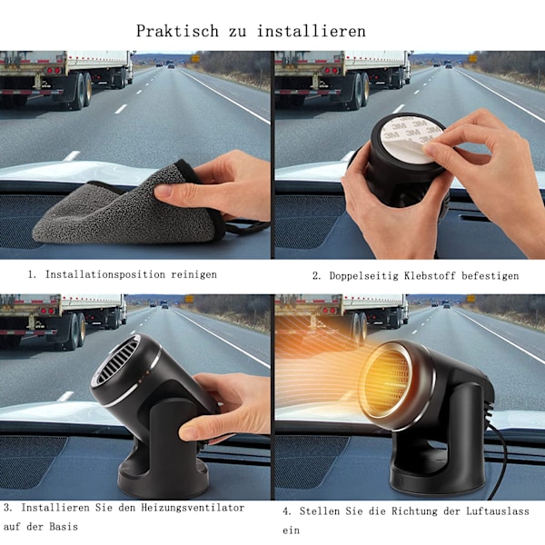Automotive Värmelösning, Turbo Fläkt Defroster Med Keramisk Värmeelement, Batteridriven För Omedelbar Uppvärmning Och Kylning, Portabel Design För