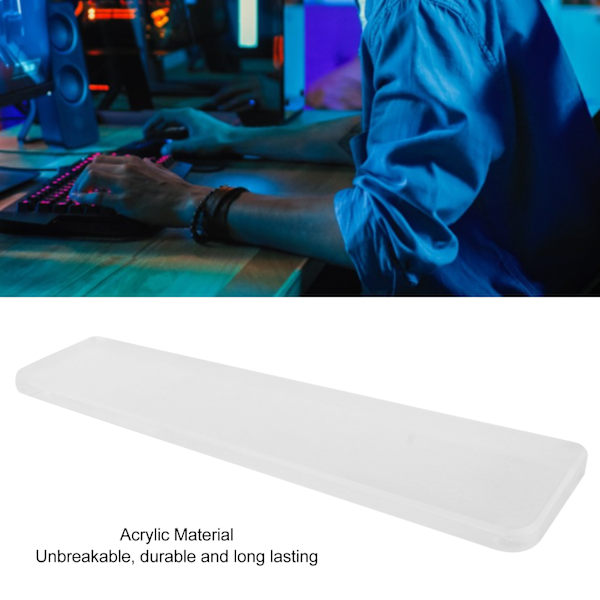 Tangentbordshandledsstöd i akryl för spel, tangentbordshandledsstöd för mekaniska tangentbord, ergonomiskt handledsstöd, 87 tangenter, L360 mm