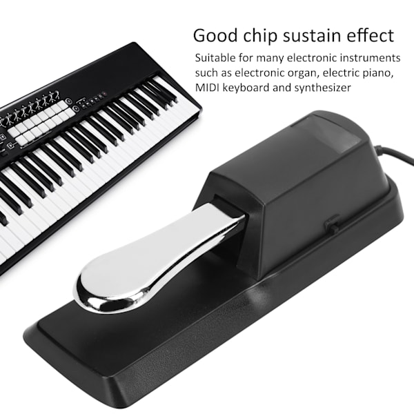 Sähköinen urkupedaali Universaali piano Sustain Treadle SoitinsoittotarvikkeetMusta