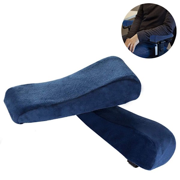 1 par Memory Foam Arm Rest Kontorstol Armlæns Puder og Forhøjet Skrå Armlæn - Universal Pudebetræk til Armlæn og Albuelindring