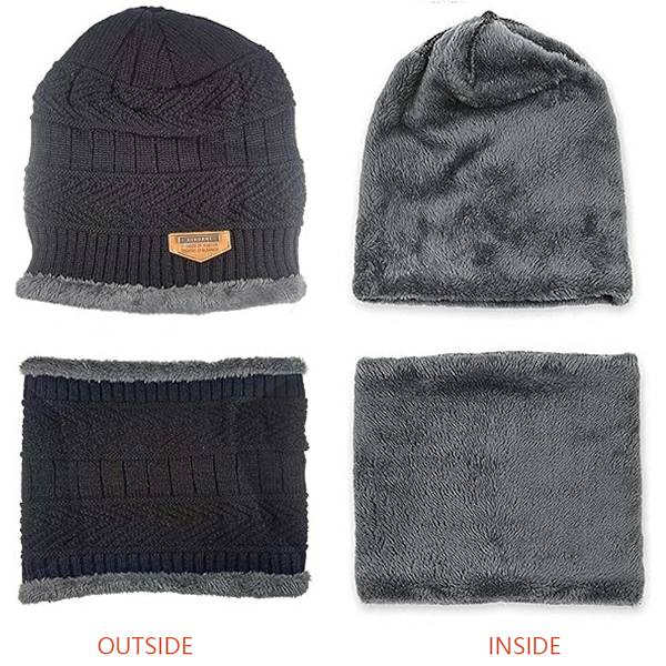 Vinterlue, skjerf og hansker Slouchy lue Snø strikket lue Tou