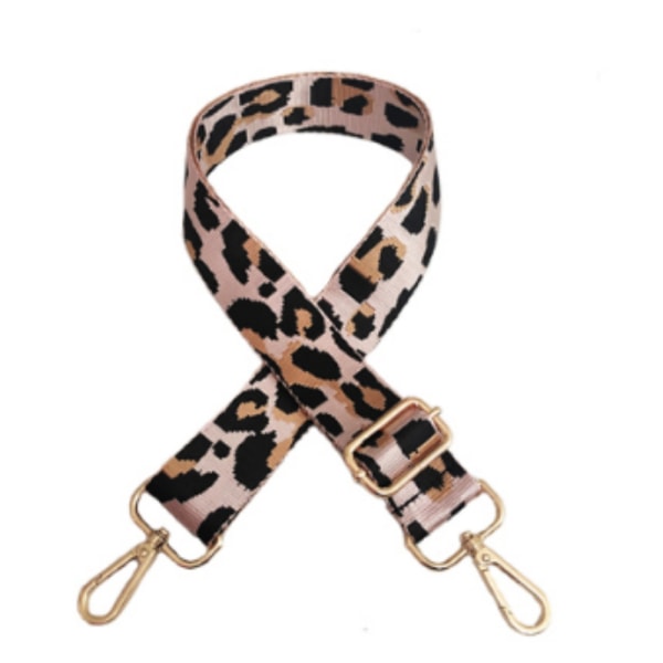 Bred axelrem med leopardmönster, justerbar ersättningsrem för handväska, gyllene leopardmönstrade crossbody-remmar för kvinnor och flickor, canvasväska, handväska, 5 cm bred