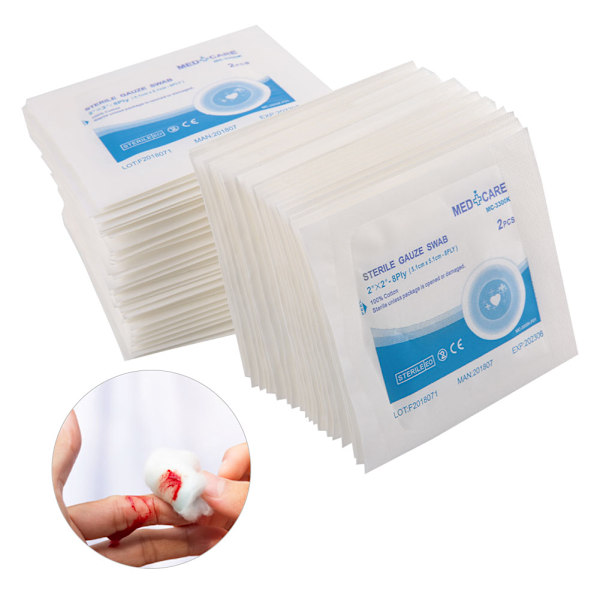 Förklippta Slitsade Kompresser, IV-förband 100% Bomull Non-Woven Material, Vattentätt Och Non-Stick För Enkel Hantering, Latexfritt Med Medicinsk Tejp