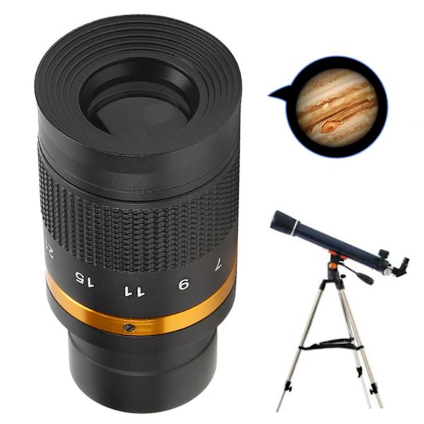Astronomisk Teleskop 7-21mm Kontinuerlig Zoom Okular Observation 1,25 Tommer/31,7 MM Sort