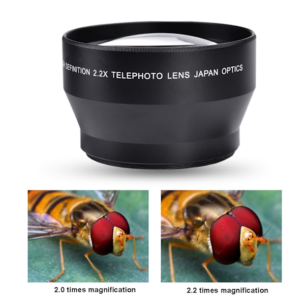 Teleobjektivtillsats för förbättrad kreativitet, flerskiktsbelagd optik med bred kompatibilitet, lättviktsdesign för 67 mm objektivfattning (67 mm)