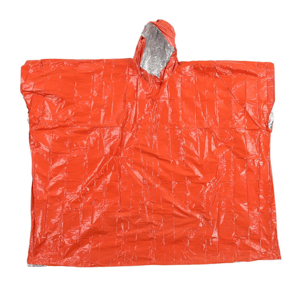 Mylar Rymdfilt Poncho, Återanvändbar för Nödsituationer, Utrustning för Utomhusbruk med 90% Kroppsvärmebevaring, Vattentätt och Vindtätt Skydd,