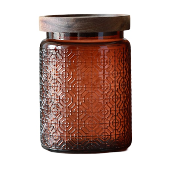 Glasburk, godisburk med lock, vintagefärgad mason jar för kök, dekorativ burk för kaffe te godis kakor, söt burk Style 3