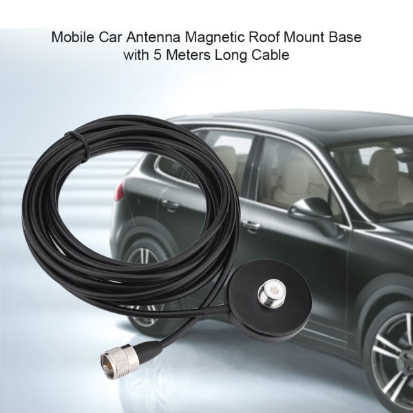 Mobil bilantenne magnetisk tagmontering base med 5 meter lang koaksialkabel UHF han