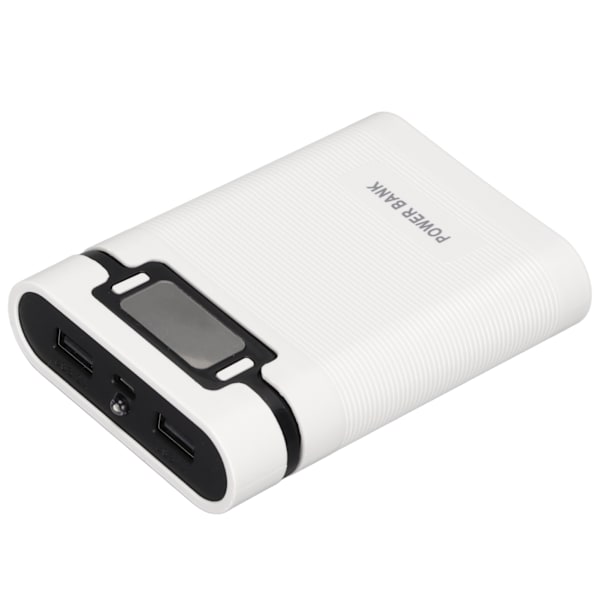 DIY Mobil 18650 Batteriladdare Powerbank 4 Batterier Kapacitetsbox Microingång 2 Vägs Laddning med LCD-display Vit