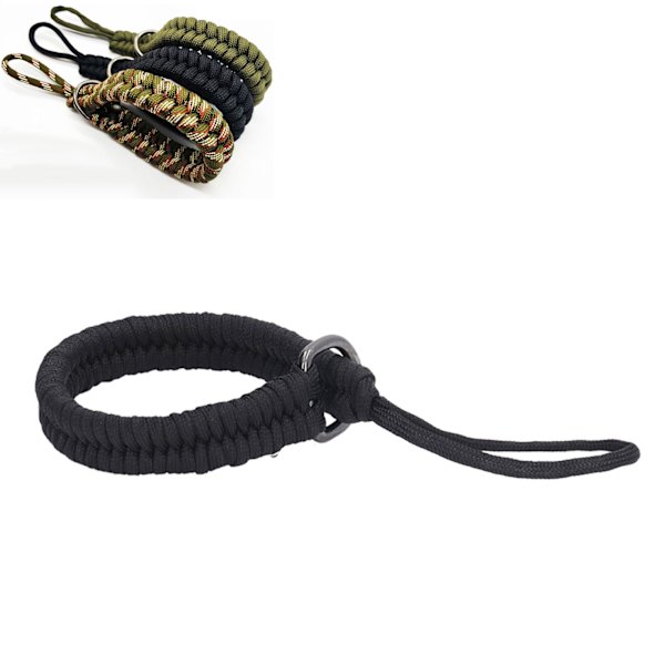 Kamerahåndleddsrem i nylon - Kamerahåndstropp for DSLR-speilløse kamerafotografer - Svart