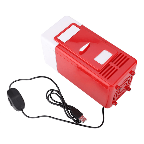 PC USB Mini Jääkaappi Jääkaappi Juoma Tölkki Jäähdytin Lämmitin Punainen