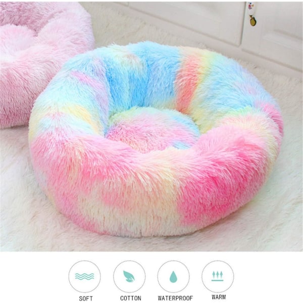 Katteseng Rund Vaskbar, Regnbuefarve, Doughnut-Form/Wasse