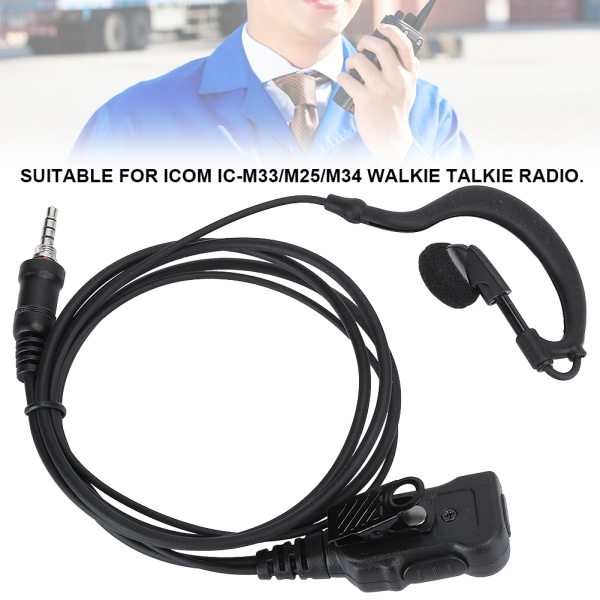 Øreprop med ørekrog til ICOM IC‑M33 M25 M34 Walkie Talkie Radio (G‑Hook )