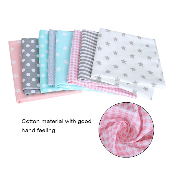 50x50cm 8Pcs Unique Star Dot Pattern Cotton Cloth Printed Cotton Fabric DIY Sewing Material