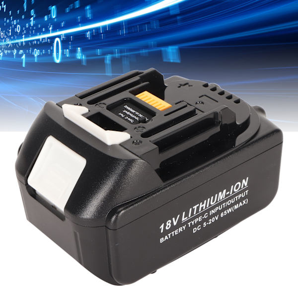18V litiumbatteri flamskyddsmedel 4000mah 65W litiumjonbatteri med typ C-gränssnitt för BCF201 BCF201Z BCL180
