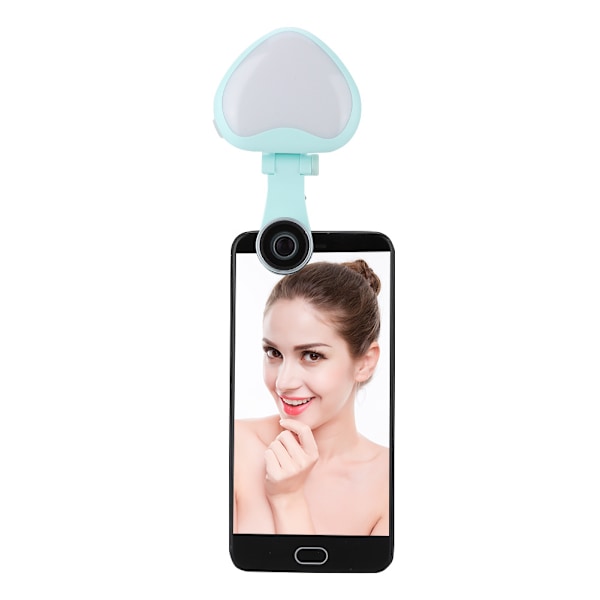 FUNIPICA Ny 3 i 1 Hjerteform Fyldlys+Mikro Forvrængning Vidvinkel+10X Makro Mobiltelefon Linse