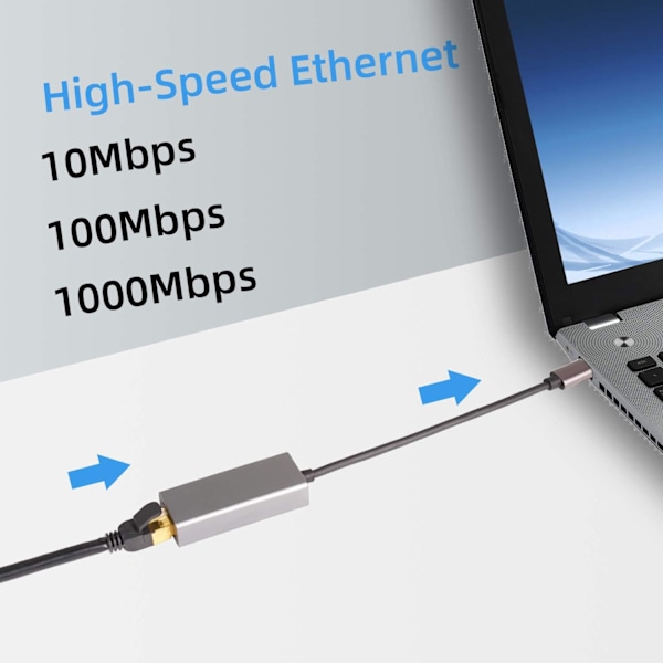 1Gbps LAN-adapter, Aluminiumlegeringshölje för förbättrat skydd, Plug & Play för omedelbar anslutning, Universell kompatibilitet med MacBooks,