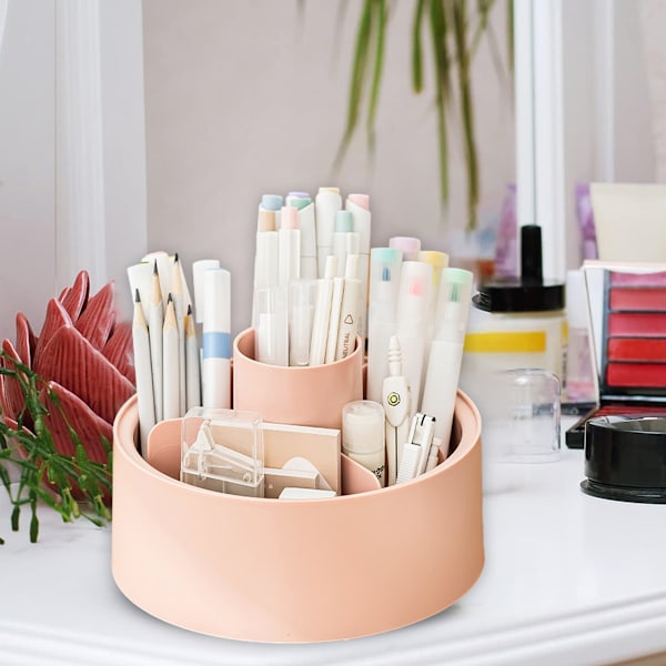 Make Up Organizer Rotatable, 360° Organizer, Badeværelse Organizer Kosmetik, Blyantsholder, Kosmetik Til Toiletbord, Soveværelse, Badeværelse