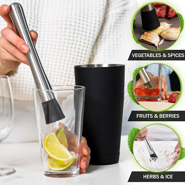 Högkvalitativa Cocktail Muddlers i Rostfritt Stål, Oumbärligt Bartenderkit För Att Skapa Perfekta Cocktails, Kompatibla Med Diskmaskiner För