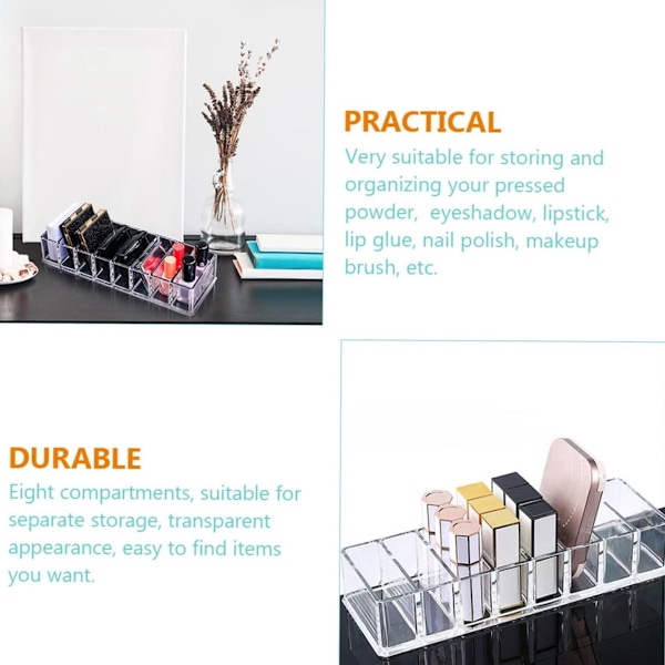 8 Gitter Kosmetikhylde, Hylde Vaskbar Transparent Toiletartikler Hyldeholder I Hjem Butik,Transparent