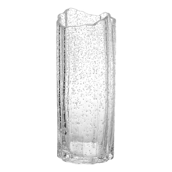 Dekorativt Multifunktionellt Glas, Elegant Klar Cylindervas, Unik Design Lämplig För Heminredning Och Olika Tillfällen, Transparent, 10 X 10 X 25